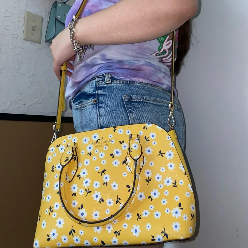 Kate Spade Yellow Daisy Floral Satchel Crossbody Bag - Picture 12 of 12